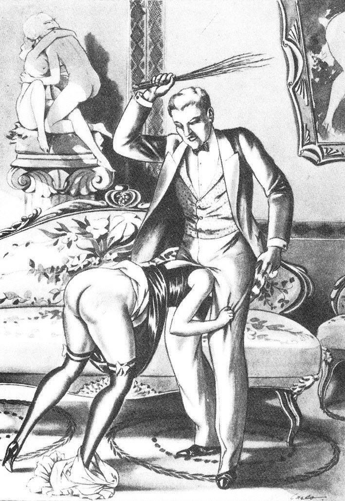 Sharing with you a few of my black and white spanking drawings. 