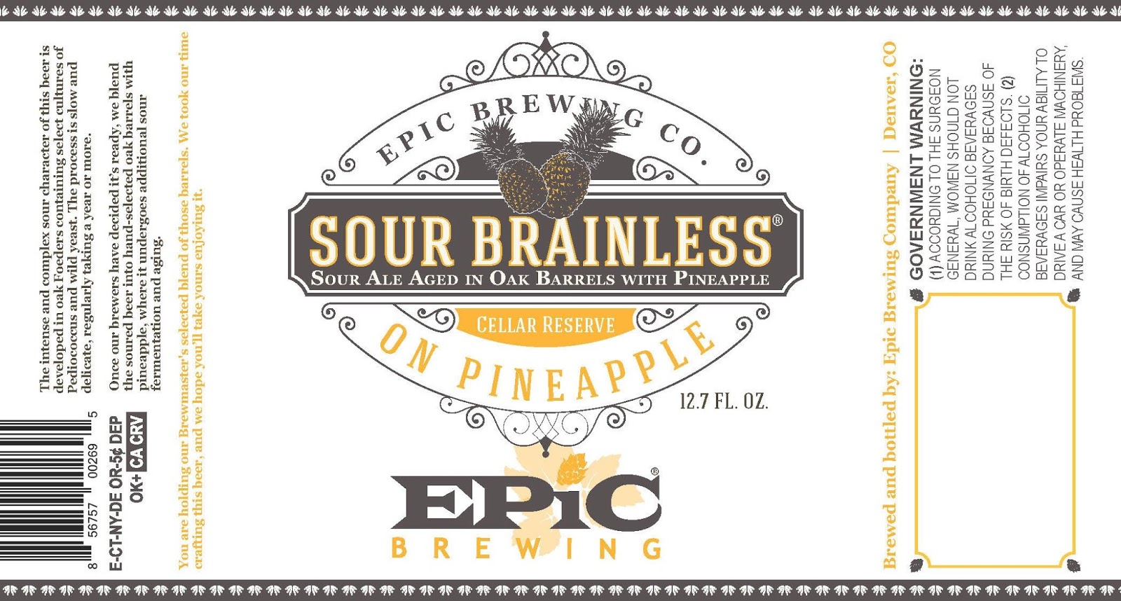 Utah Beer Epic Sour Brainless on Pineapple