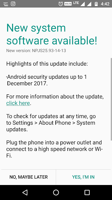 Moto g4 plus latest update jan 2018
