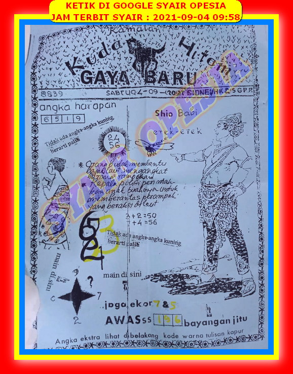 Syair Togel Sdy 4 September 2021 Forum Syair Asiktoto
