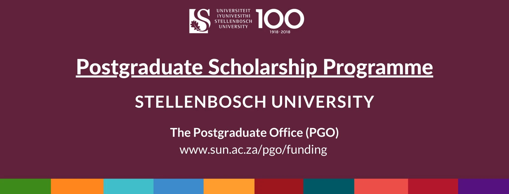 Stellenbosch University Postgraduate Scholarship Programme 2021