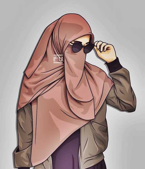  Gambar  kartun  animasi  muslimah keren cantik lucu dan 