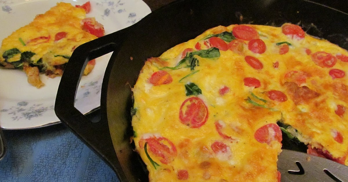 LL Farm Cast Iron Spinach and Tomato Frittata