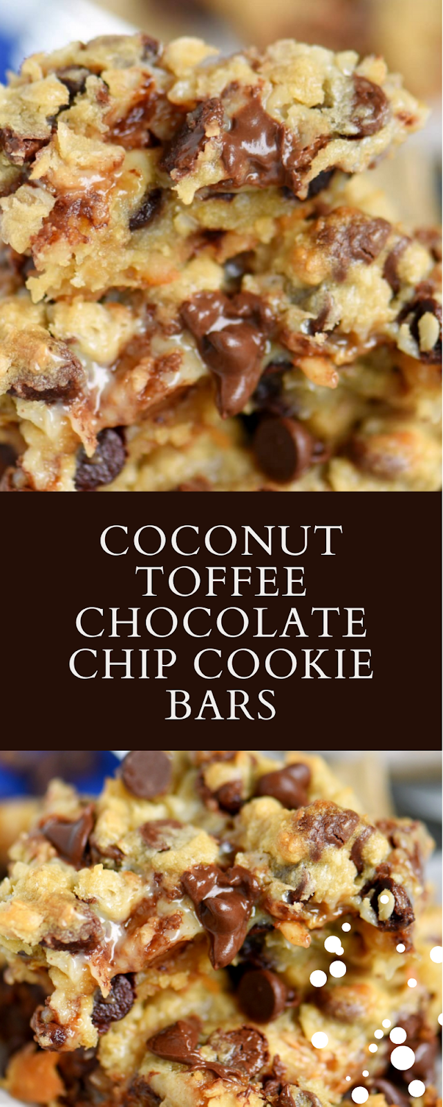 COCONUT TOFFEE CHOCOLATE CHIP COOKIE BARS