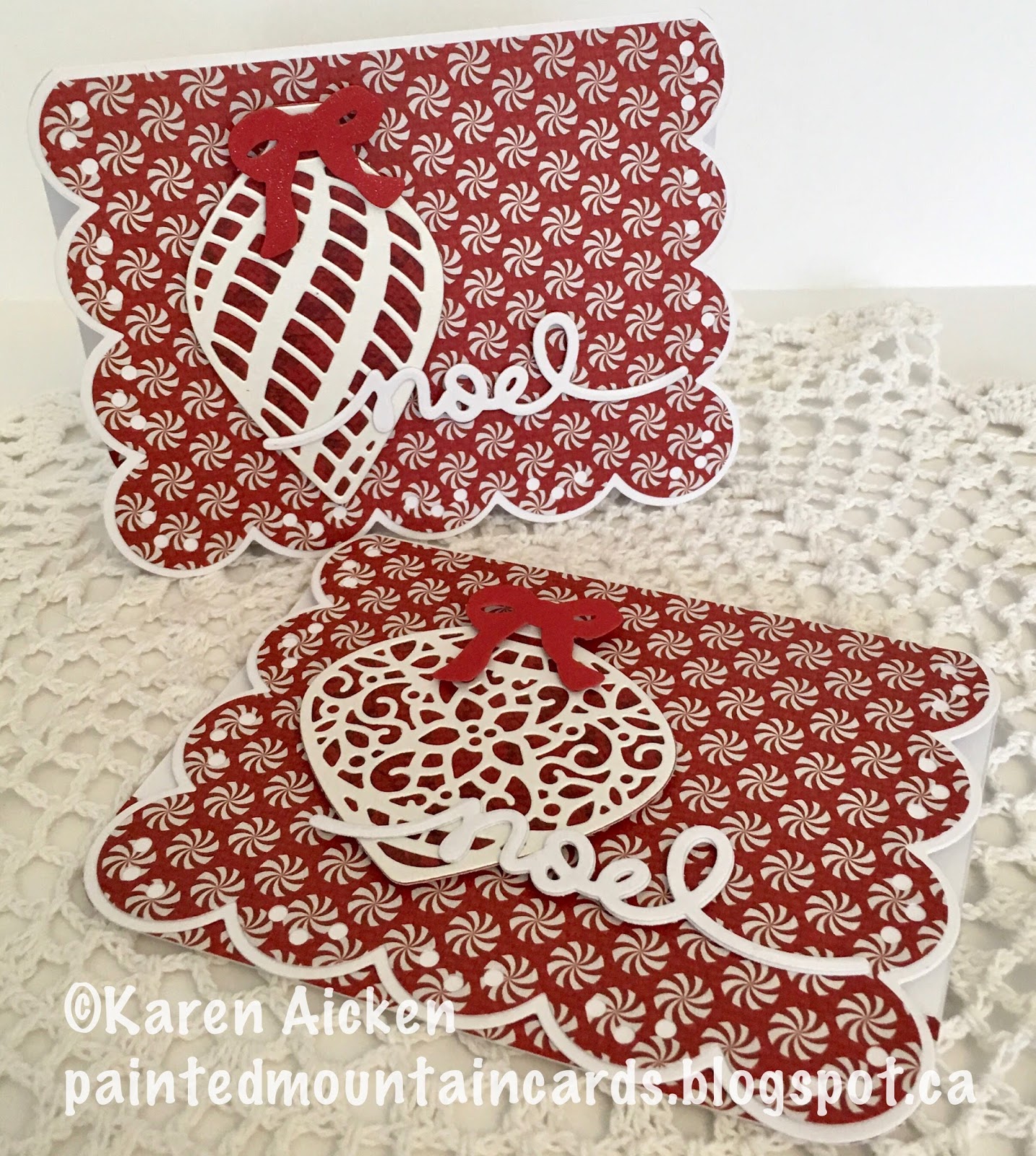 Painted Mountain Cards Christmas Ornament Card Duo