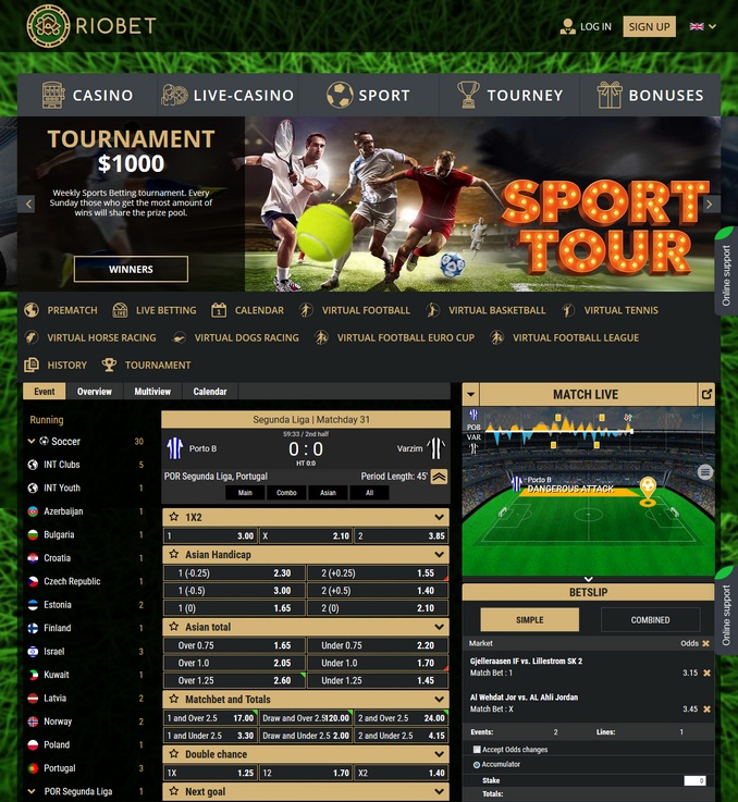 Riobet Live Betting Riobet Live Betting Screen