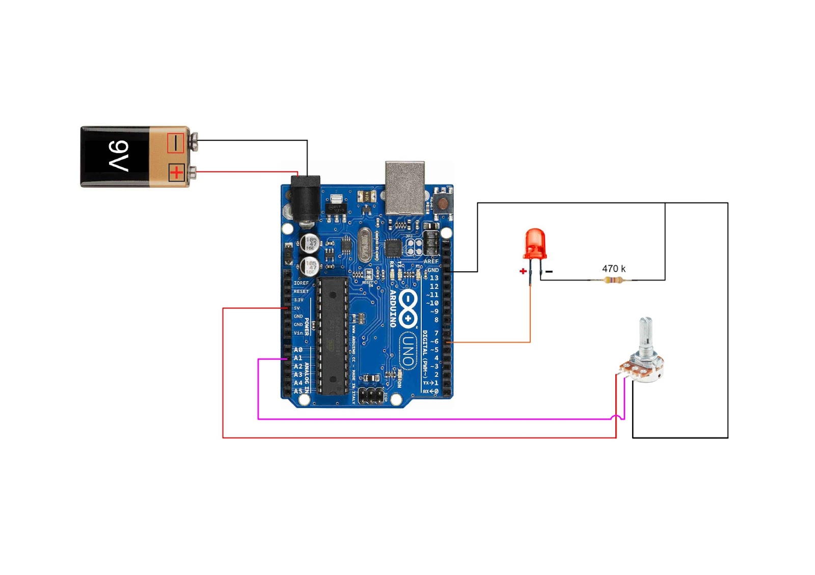 Led Controlled By Potentiometer Using Arduino Wired Connection Arduino