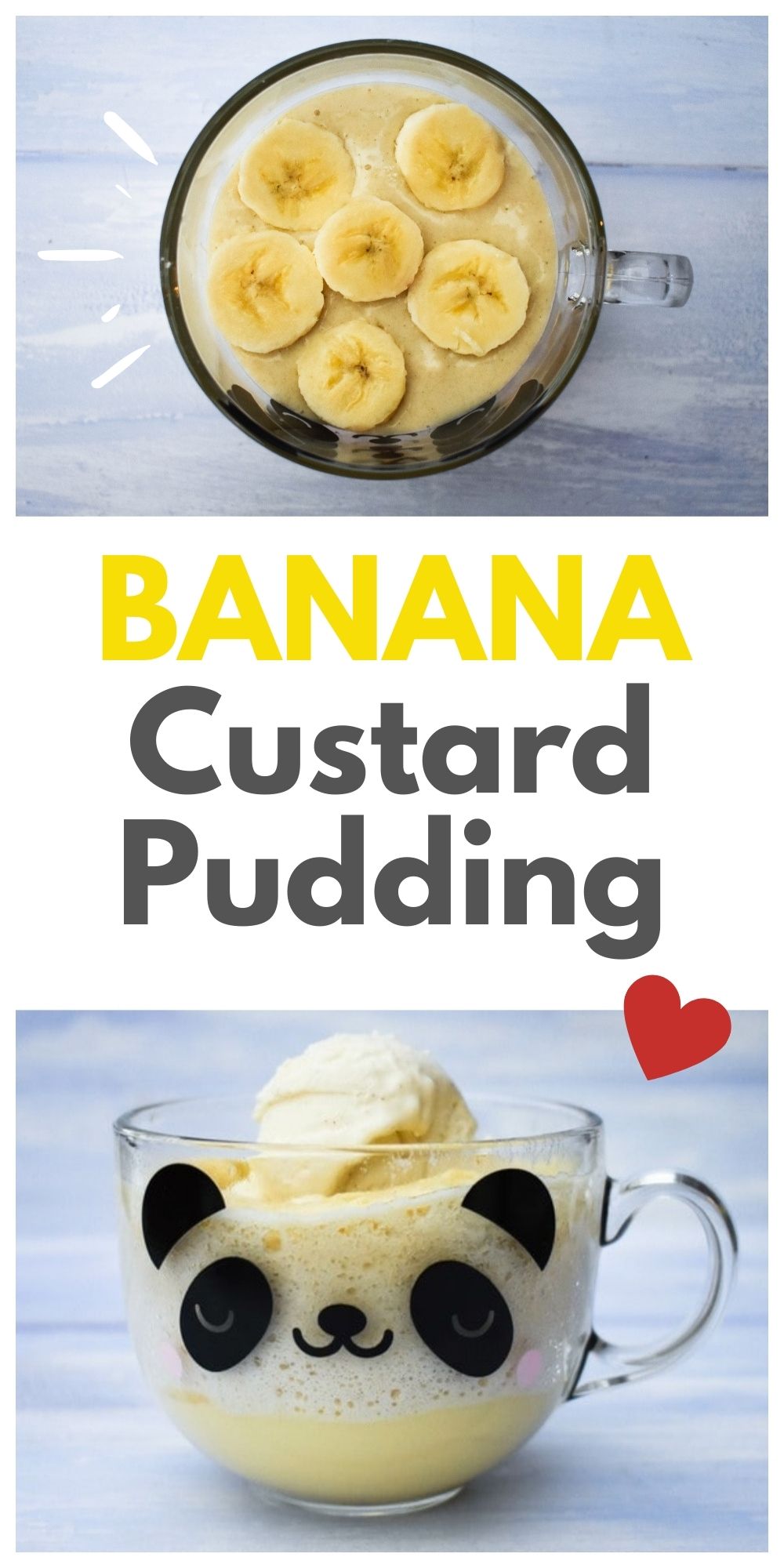 Microwave Banana Custard Pudding (quick mug cake)