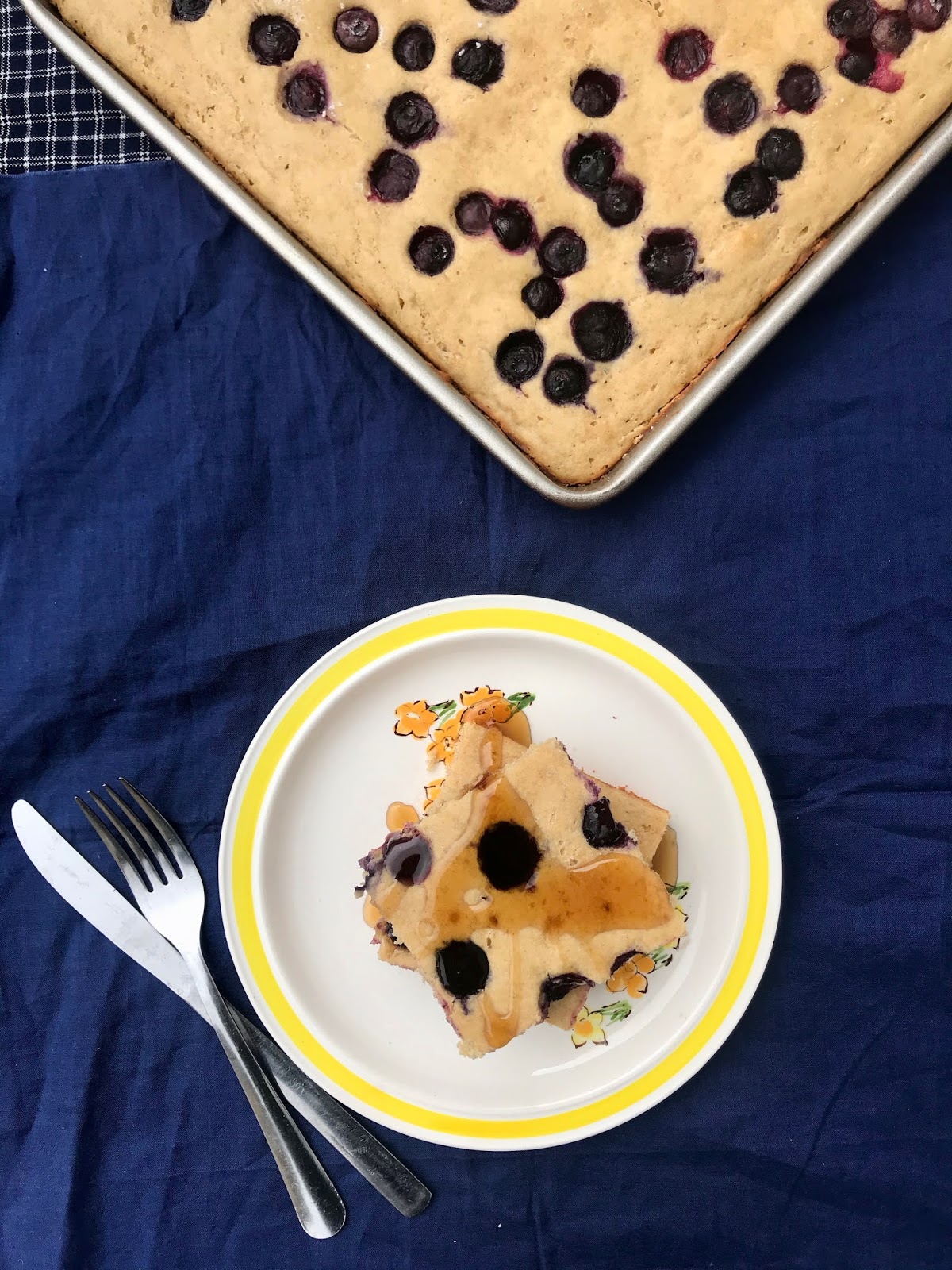Savory Moments Whole wheat blueberry baked pancake squares