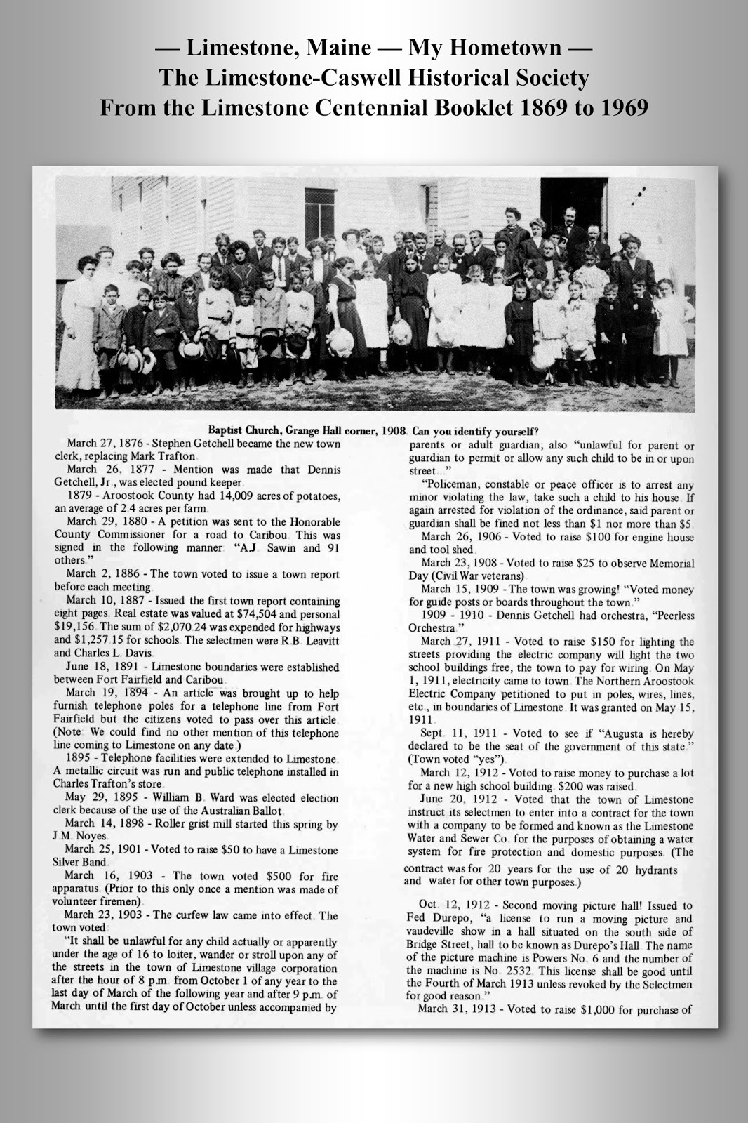 Limestone, Maine My Home Town History of Limestone, Maine 1869