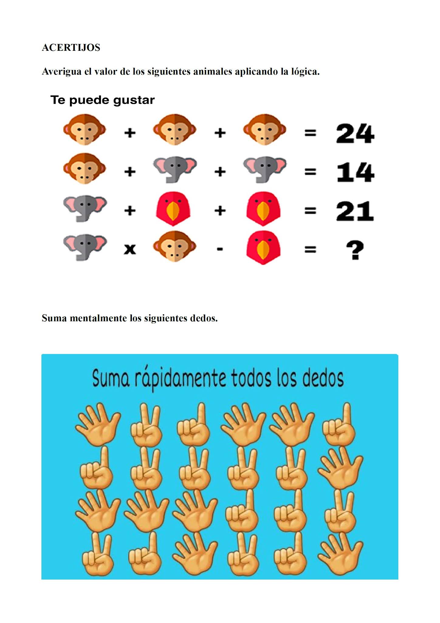 MAYORES DE CHAMARTÍN MEMORIA CON MARÍA. ACERTIJOS. RAZONA Y DIVIÉRTETE