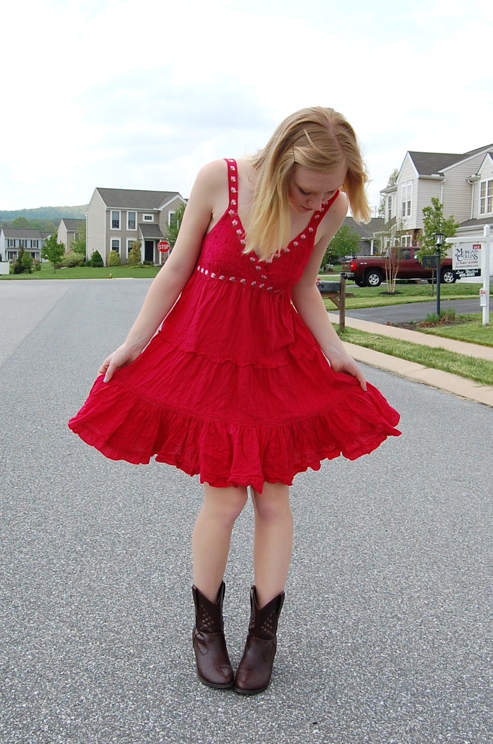 sundress and boots