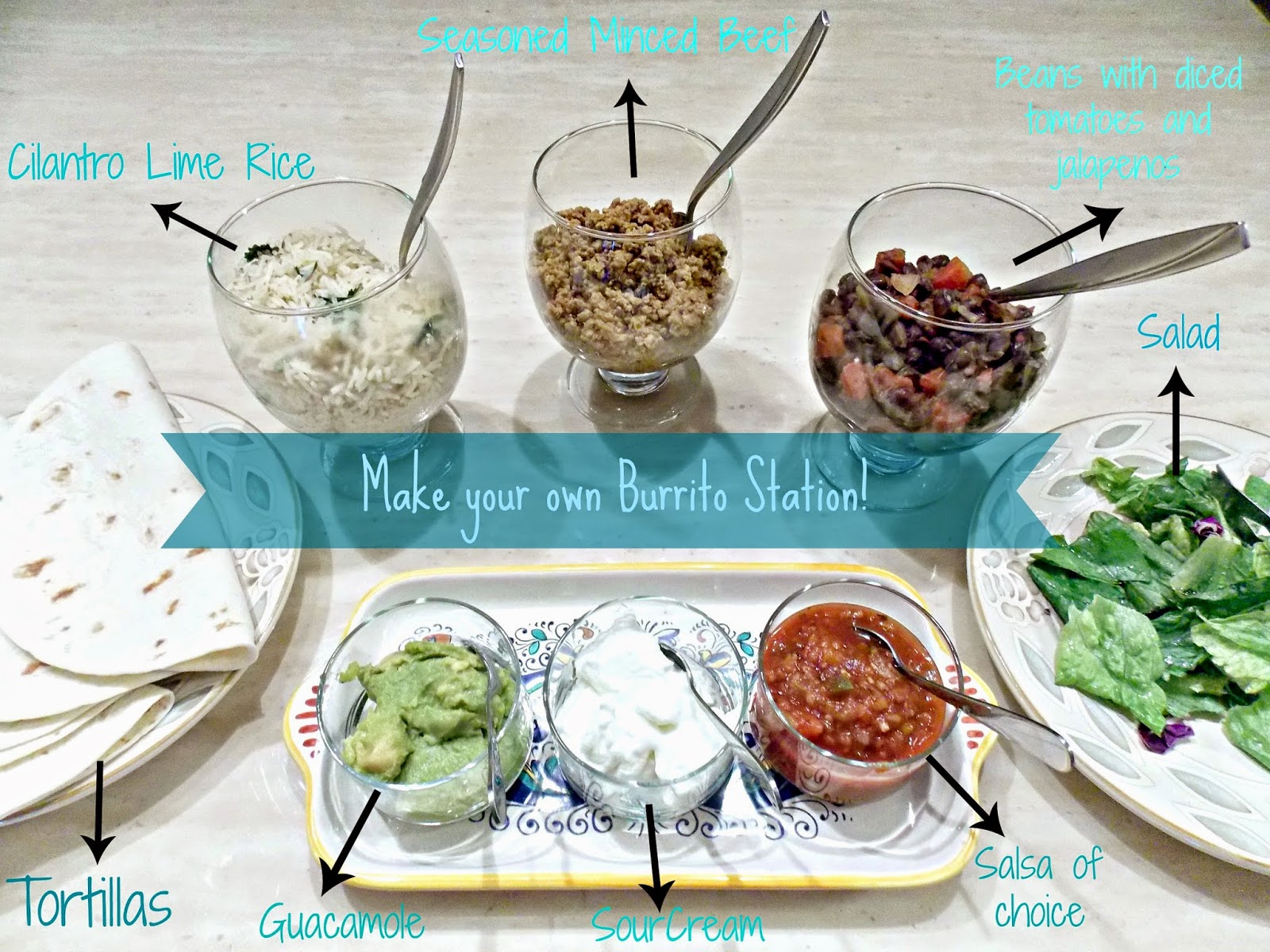 Simply in Control Make your own Burrito Station using Dessert Bowls!