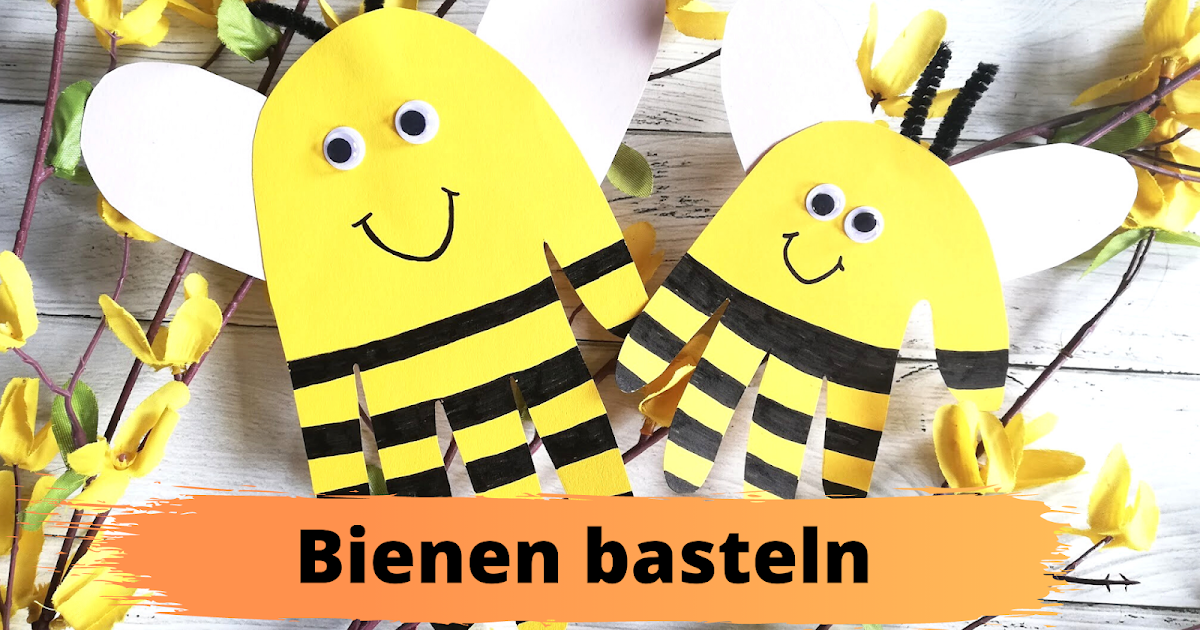 Familie und mehr : Bastelidee: Bienen mit Handabdrücken