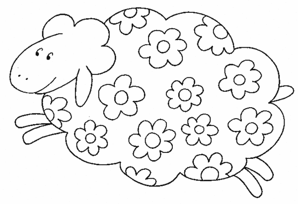 Desenho de Ovelhas pequenas para colorir ovos de páscoa para