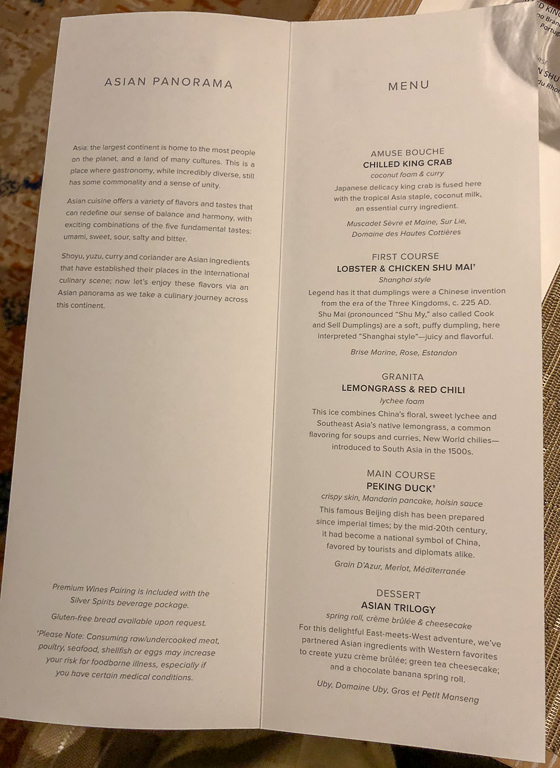 Asian Panorama at The Chef's Table