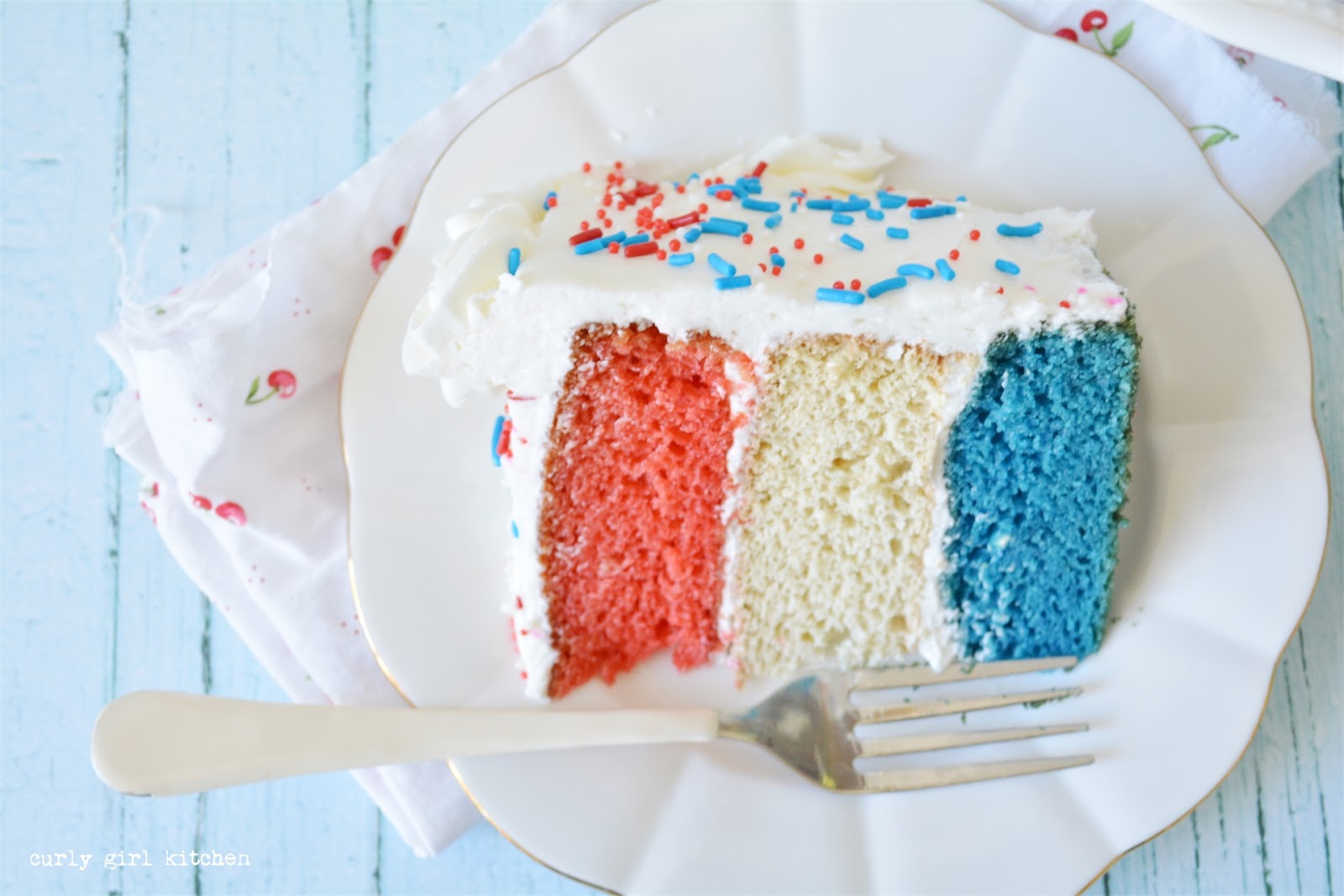 Curly Girl Kitchen: Red, White and Blue Sprinkles Cake