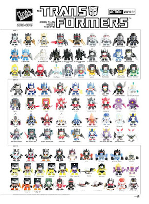 San Diego Comic-Con 2015 Exclusive Transformers Action Vinyls Mini Figure Blind Box Series Checklist Poster by The Loyal Subjects