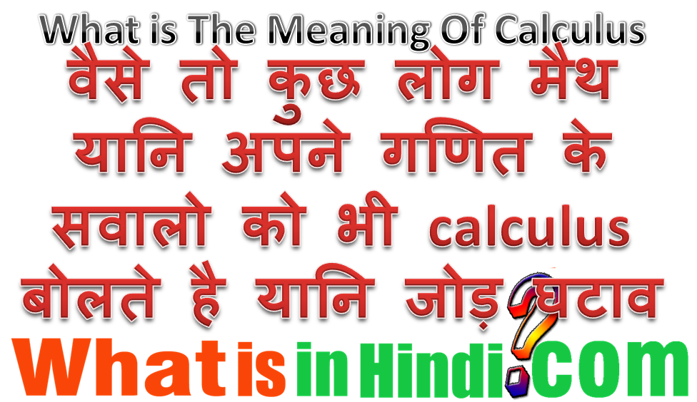 Calculus ka matlab kya hota hai Calculus in ultrasound का मतलब क्या