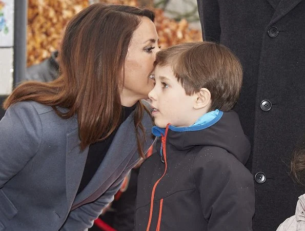 Prince Joachim, Princess Marie and their children Princess Athena and Prince Henrik attend opening of the Bakken amusement park in Klampenborg. Princess Marie wore Ralph Lauren wool coat