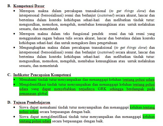 RPP Adiwiyata Bahasa Inggris Kelas 12 Lengkap Maxtrimus