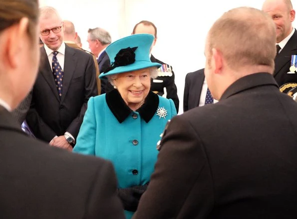 Britain's Queen Elizabeth visited Sutherland at West India Dock in London. Style of Queen Elizabeth.
