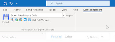 MessageExport toolbar showing "Export Attachments Only"