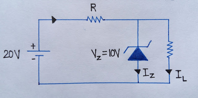 Zener diode as voltage regulator circuit diagram