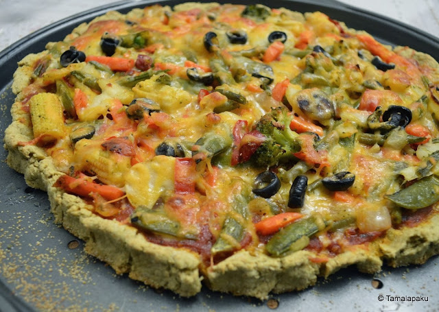 Stir Fry Vegetable Pizza with Oat Bran Crust