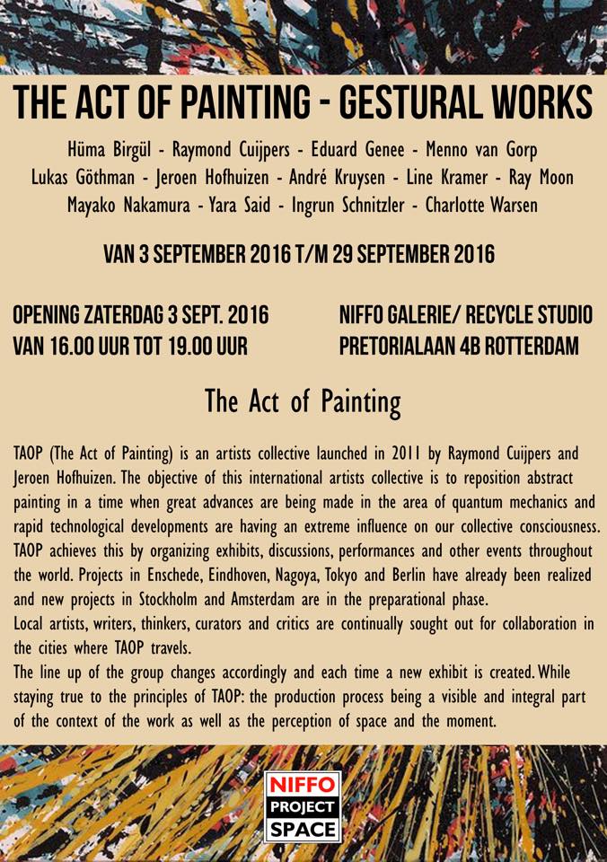 TAOP AT NIFFO GALLERY! 3-29 SEPTEMBER 2016