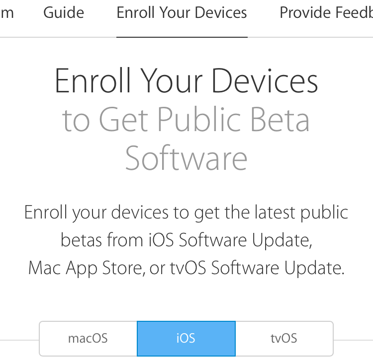 Apple iOS 11 Public Beta Installation