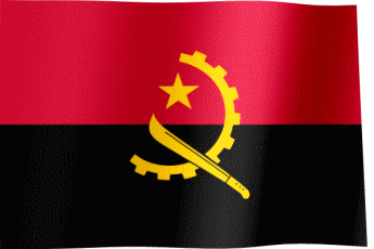 The waving flag of Angola (Animated GIF) (Bandeira de Angola)