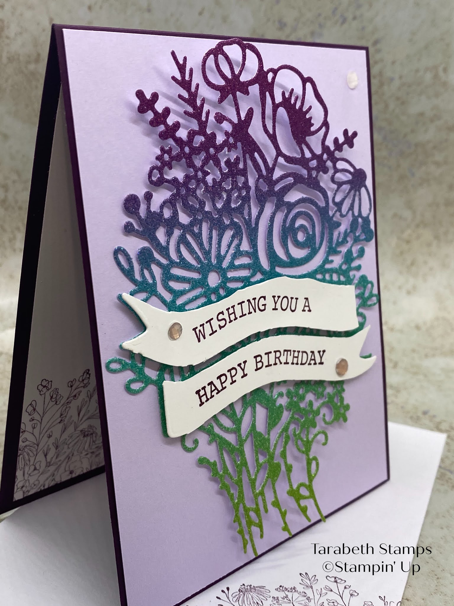 Tarabeth Stamps Stampin' Up HandDrawn Blooms Birthday Card