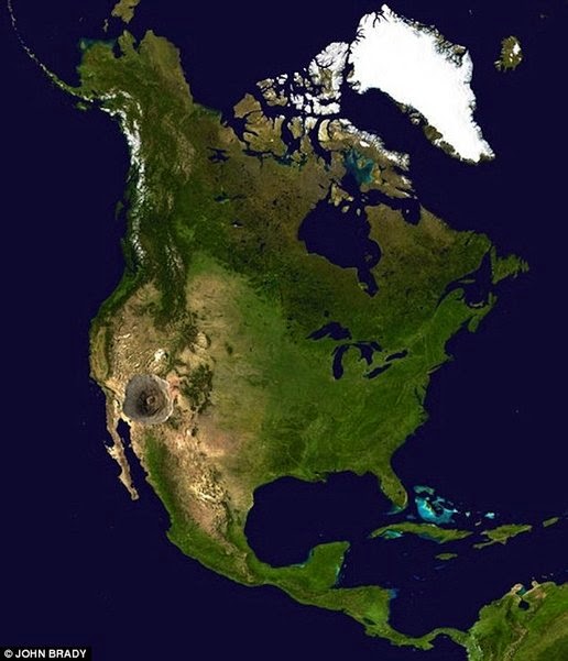 Olympus Mons volcano Mars Comparing with Arizona US territory.