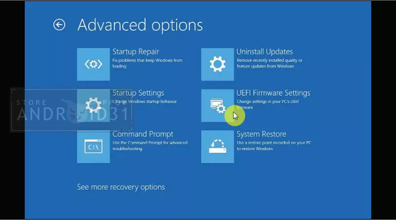 Cara Mematikan Secure Boot di Windows 10 - menggunakan Advanced Startup Options