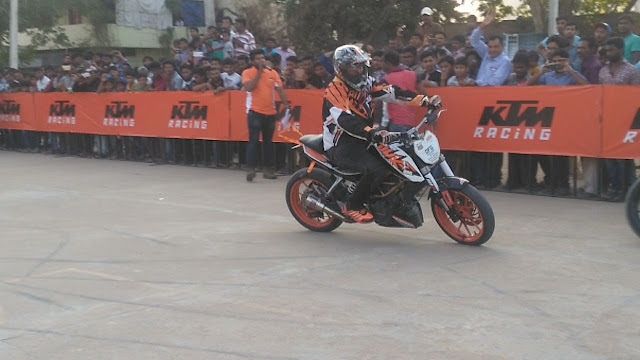KTM organises a spectacular Stunt show in Khammam KTM organises a spectacular Stunt show in Khammam
