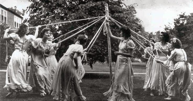 White Rabbit Maypole Happy May Day (Rabbit Rabbit)