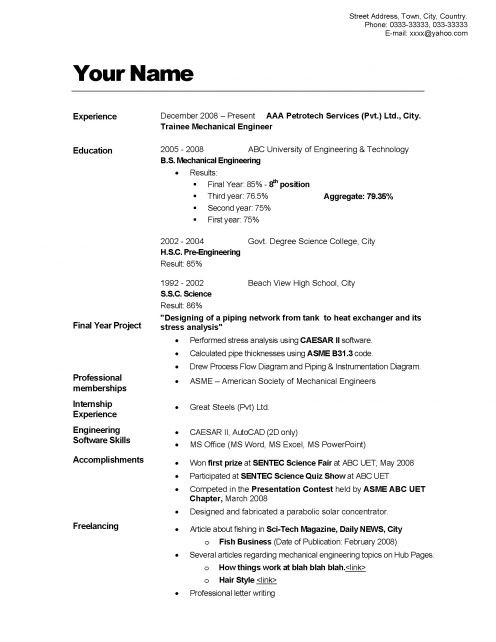 making a best resume format