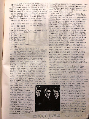 An interview with The Jam that featured in Jamming fanzine issue five part five