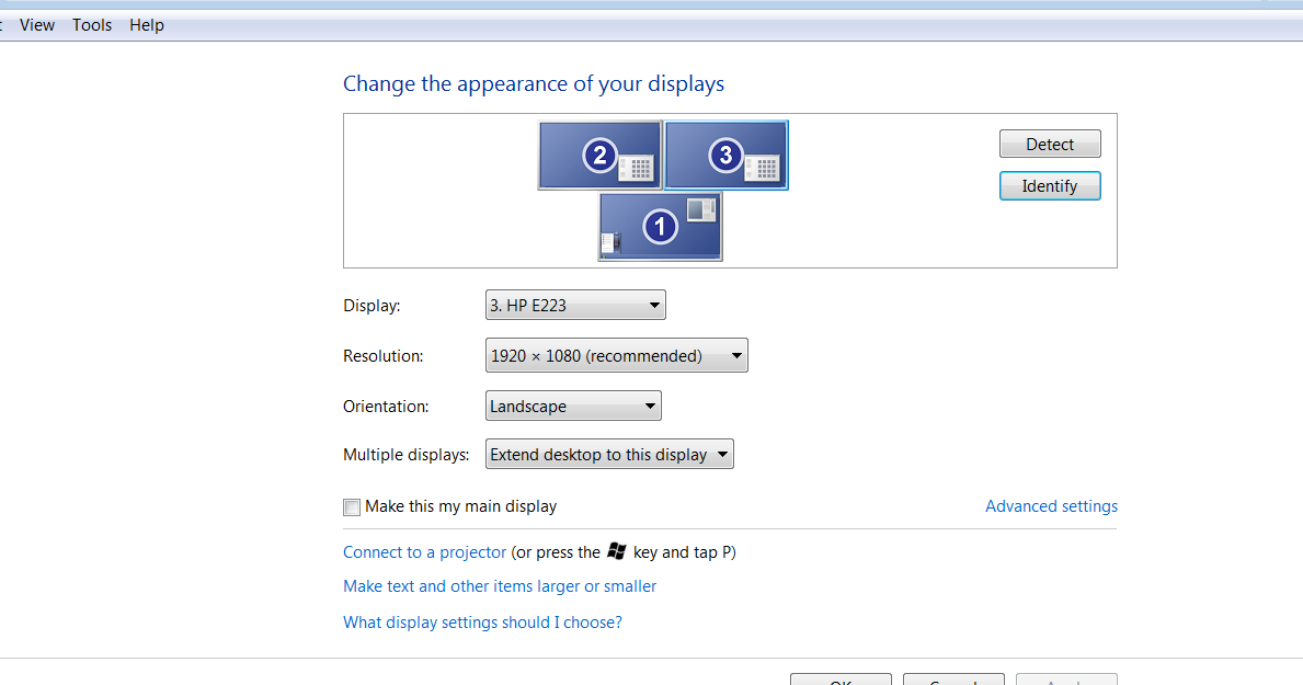 Organise and Display 3 Monitors