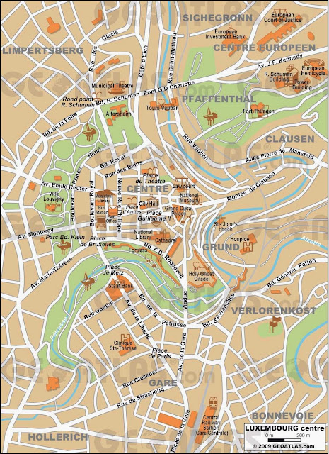 Mapa da cidade de Luxemburgo