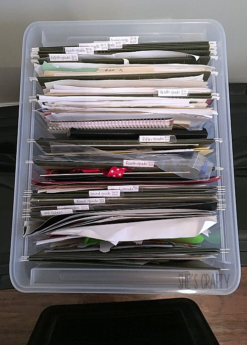 Ways to Finish School and start Summer Break - file papers and photos in yearly bin