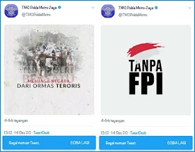 Sempat Diunggah, Video 'Tanpa FPI' Dihapus TMC Polda Metro Jaya