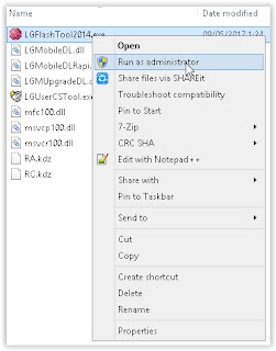 run as administrator -  flash LG G5 SE