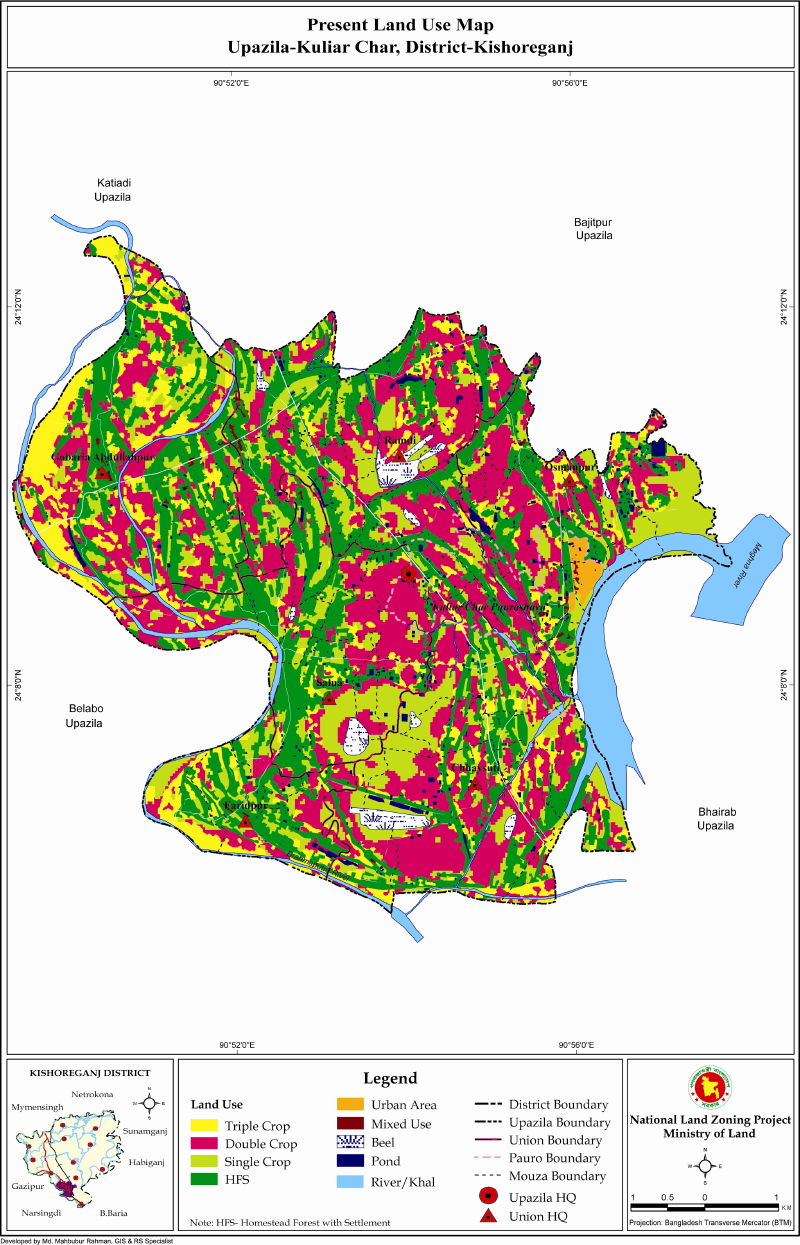 Kuliarchar Upazila Mouza Map Kishoreganj District Bangladesh
