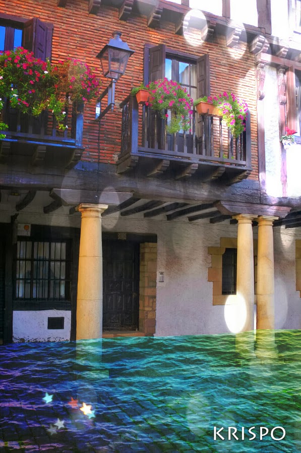 fotomontaje de calle inundada en hondarribia