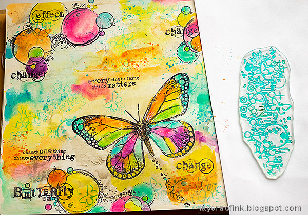 Layers of ink - Butterfly Scribbles Art Journal Tutorial by Anna-Karin Evaldsson.