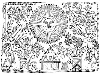 Mexican art mandala coloring pages - Mexico mandalas