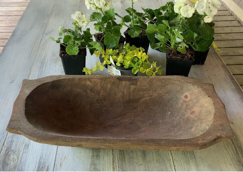 How to Make a Wood Dough Bowl Planter Centerpiece The Roots of Home