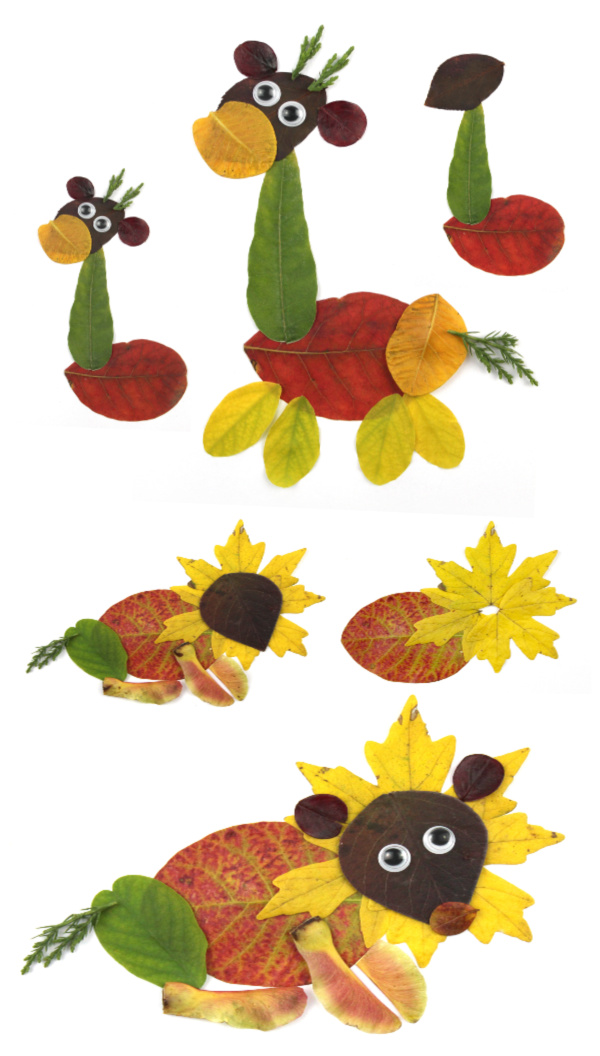 Leaf Animal Collages